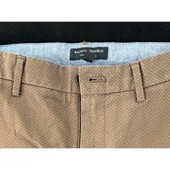 Banana Republic Aiden Chino Pants Men's Brown Geometric Straight Stretch 30x30 - Picture 3 of 5